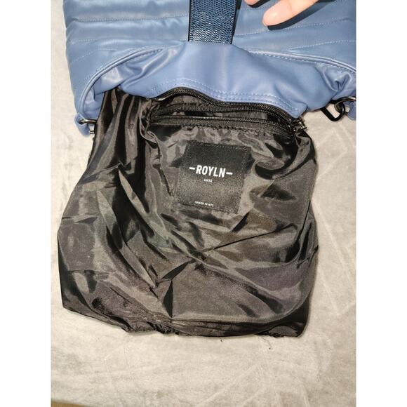 Royln Luxe Puffer Handbag Blue Detachable Strap - Picture 8 of 9